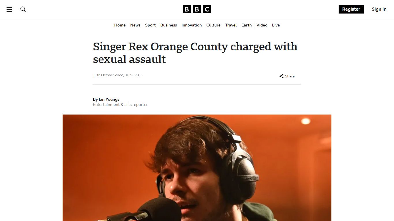 Singer Rex Orange County charged with sexual assault - BBC